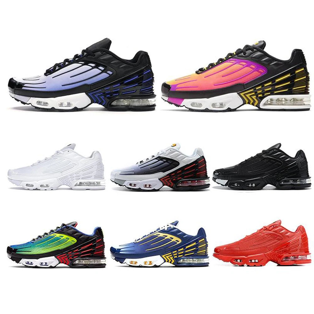 

New Tn Plus III 3 Men Women Running Shoes Tns Trainers Mens Femme Sports Sneakers Authentic Air Cushioning Breathable Shoes
