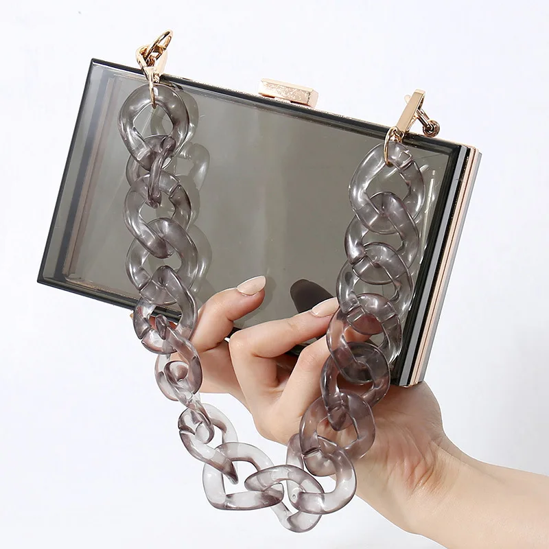 

Hot selling women's clutches chain transparent elegant clear acrylic clutch bag, Mix colors