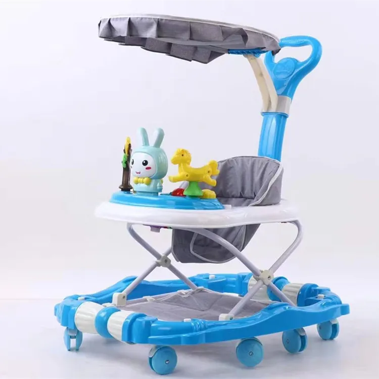 

hot sale safety baby product new model 8 Wheels Plastic 360 Degree Rotating Baby Walker With Music, Blue, green, red