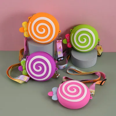 

Kids Silica Gel Lollipop Bag Baby Girls Mini Round Coin Purse