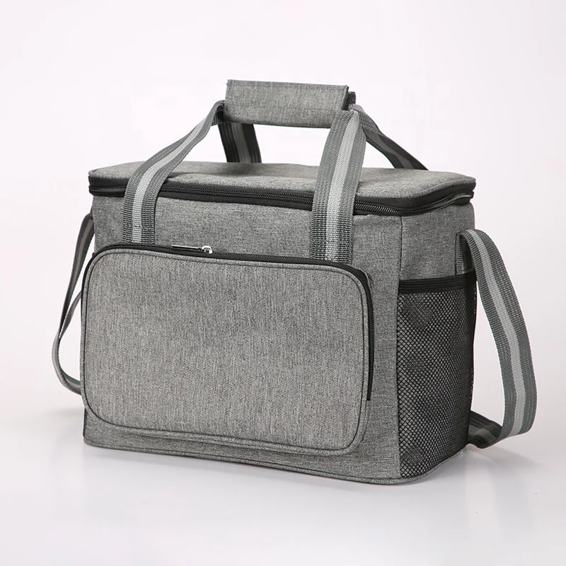 

Cooler Bag Cans Collapsible and Insulated Large Lunch Bag Soft Cooler Portable Tote for Camping/BBQ/Family, Gray