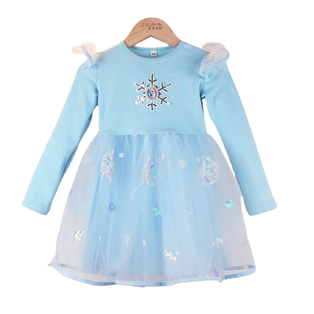 

Hot Sale Fashion Children Clothes Kids Fancy Dress Elsa Princess Costumes Birthday Party Dress Up for Little Girls