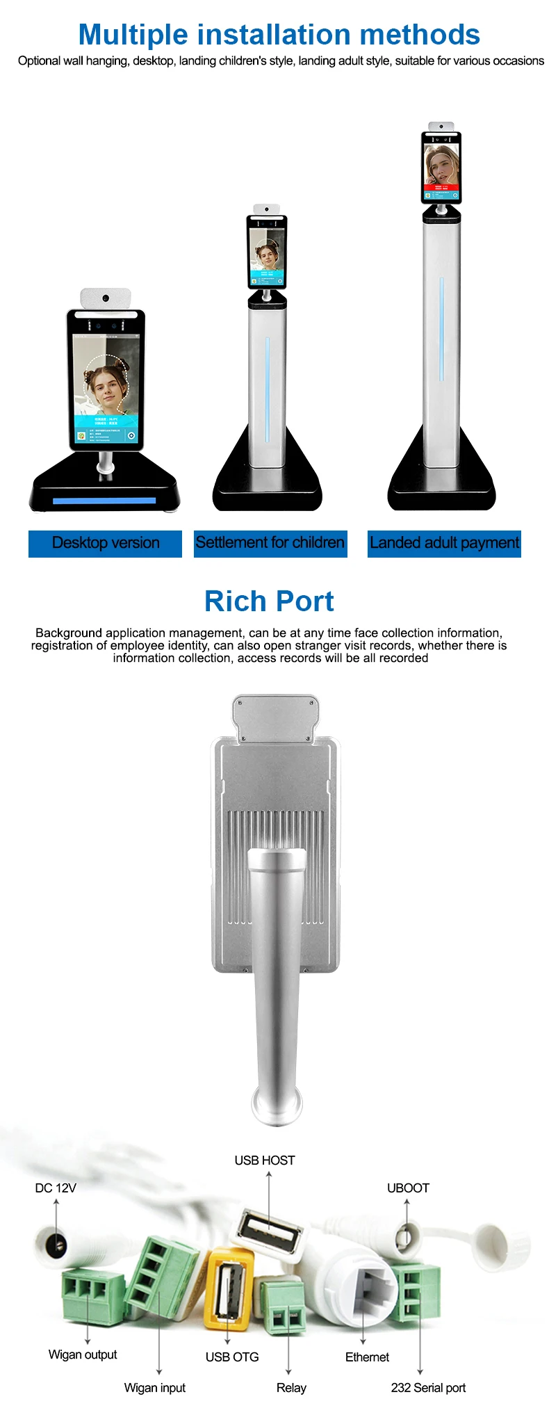 WIFI Body Temperature Face Recognize Thermo imaging system Camera Thermography imaging Access control non contact Voice alarm