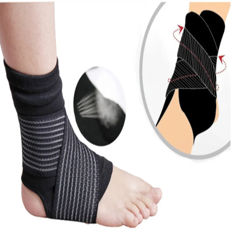 

Light weight Double pressure compession Sports support elastic neoprene orthopedic ankle brace support, Black