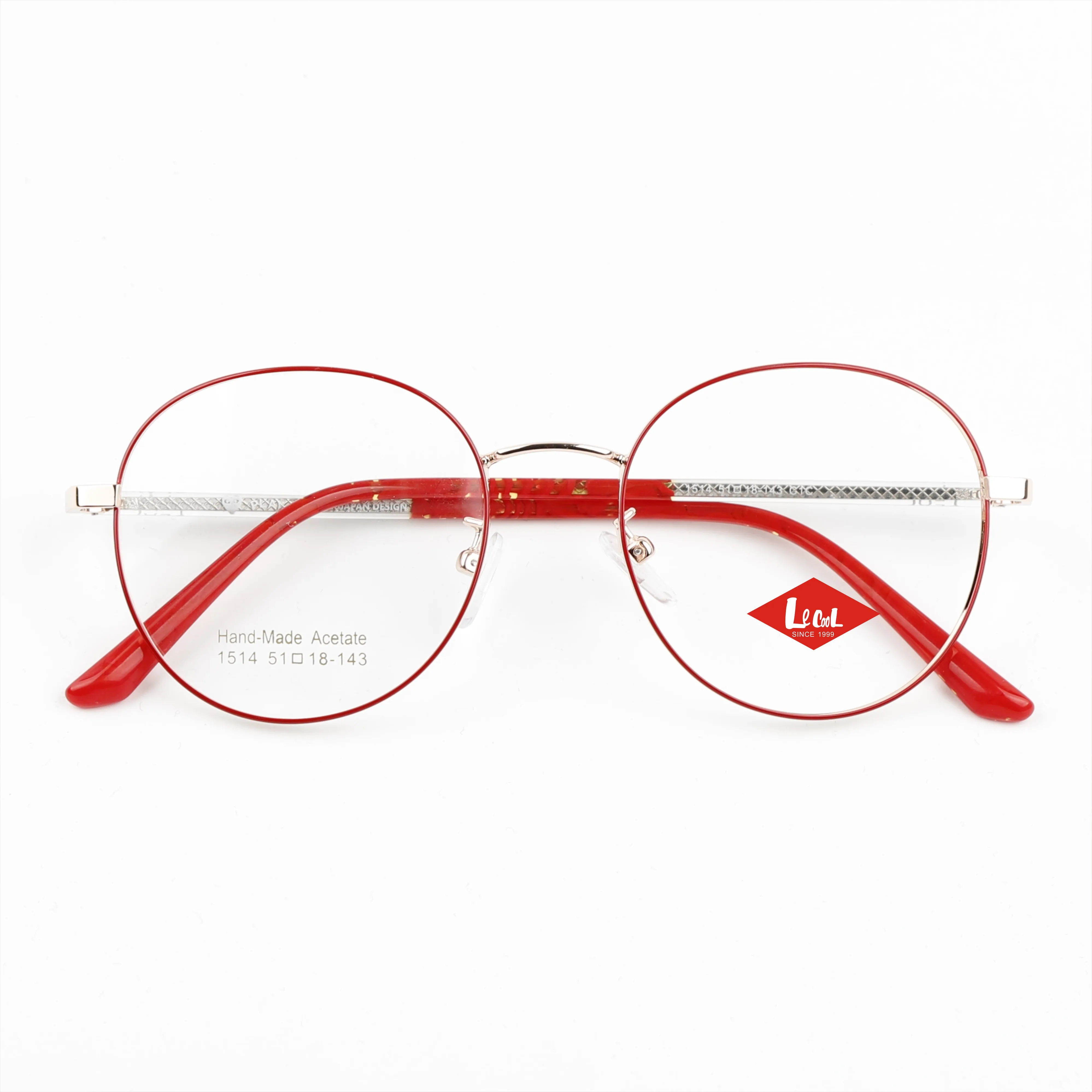 

New High Quality Branded Red Round Spectacle Clear Eyewear Optical Anti Blue Ray Reading Glasses Nerds Specs Frame Oem Guangzhou