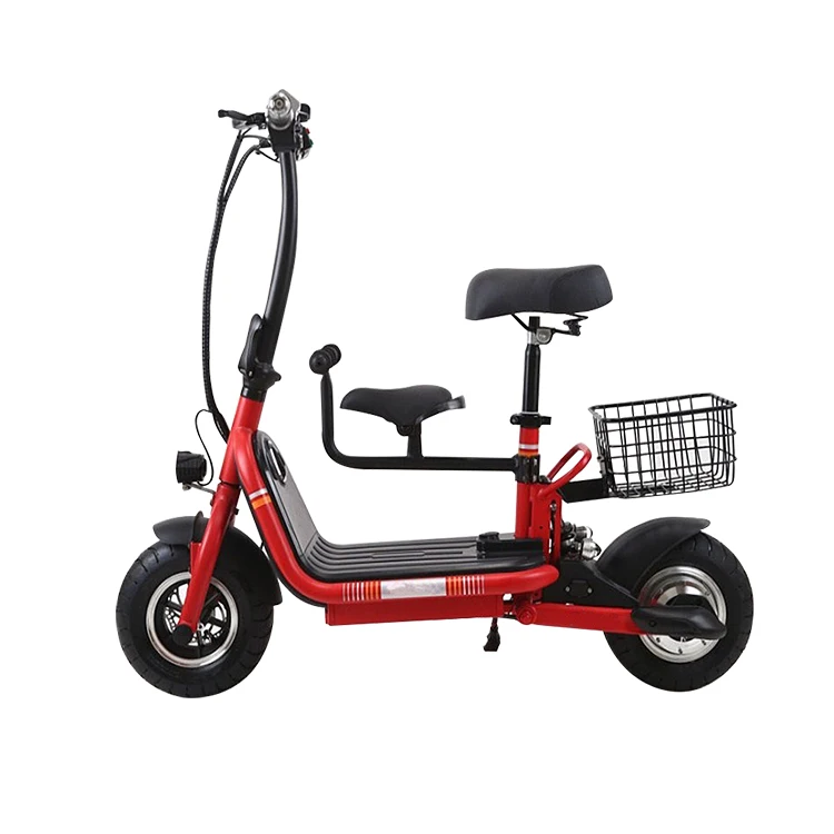 

Wholesale 10inch Parent-child Electric Scooter with Two Seats and Basket Electric Bike