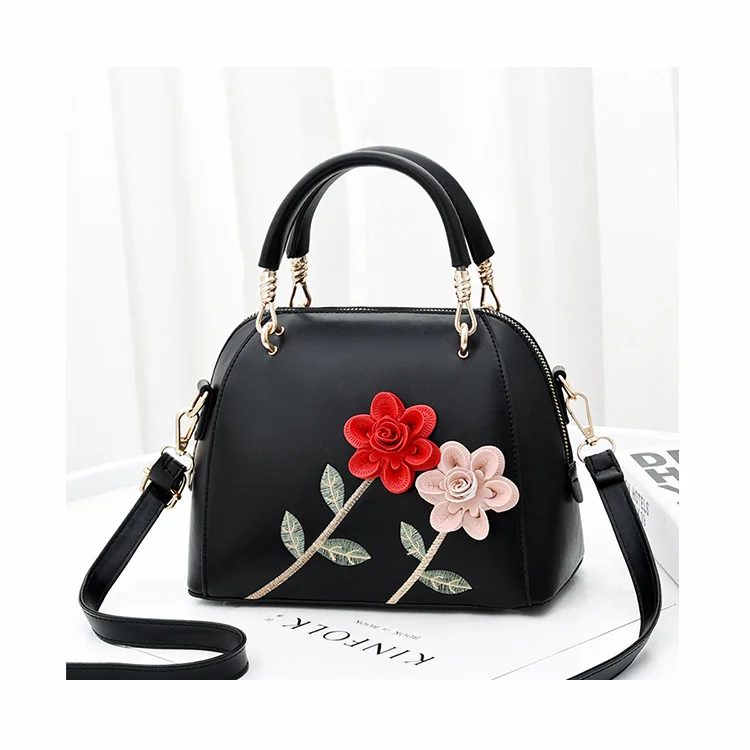 

CB372 wholesale flower embroidery design ladies handbags 2021 hand bags for woman