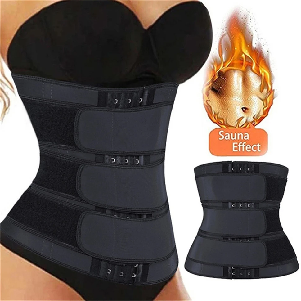 

Custom Private Label Women Fitness 3 Straps Compression Slimming Sweat Belt Neoprene Body Shaper Corset Waist Trainer, Pink, black,grey