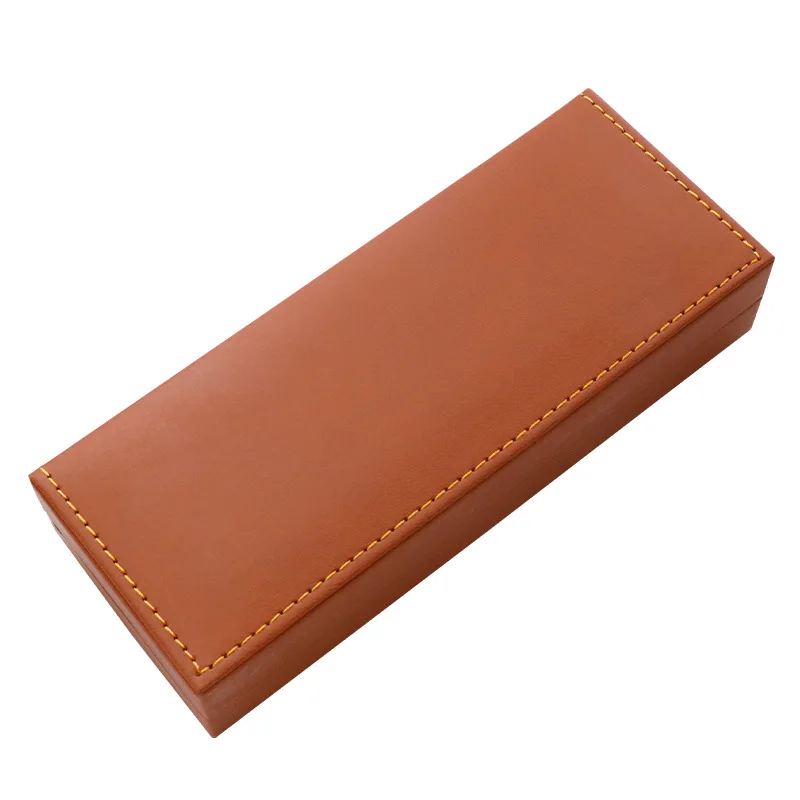 Silver Gold logo Emboss Pressing PU Leather Luxury Gift Pen Box