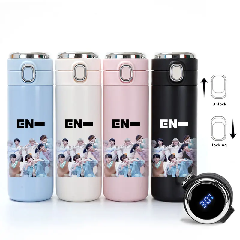 

450ml temperature cup vacuum stainless steel smart bounce lid vacuum flask star BRIGHTWIN MewGulf THEBOYZ OFFGUN car cup student, Black, white, pink,blue