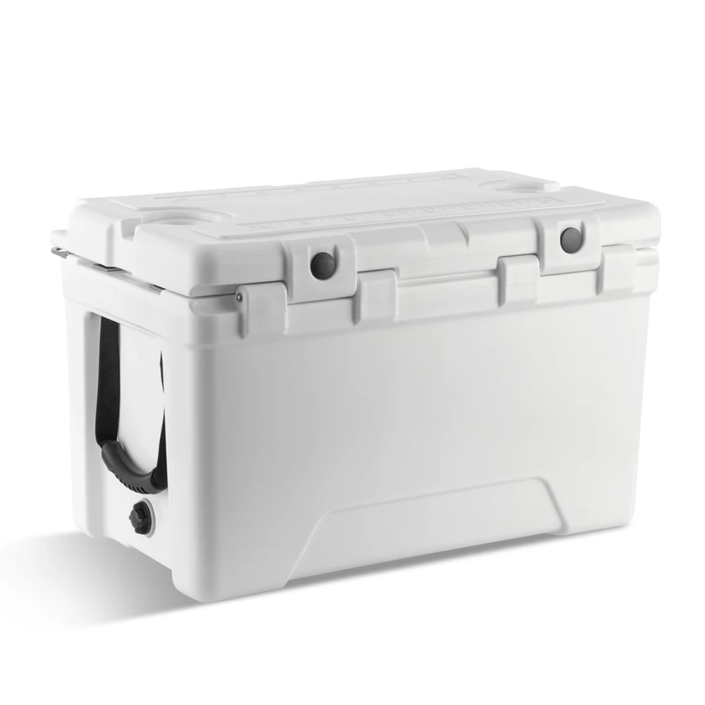 

EchoSmile 30QT White Cooler with Built-in Cup Holdes, Bottle Openers, and Fish Ruler, Suit for Camping, Picnic