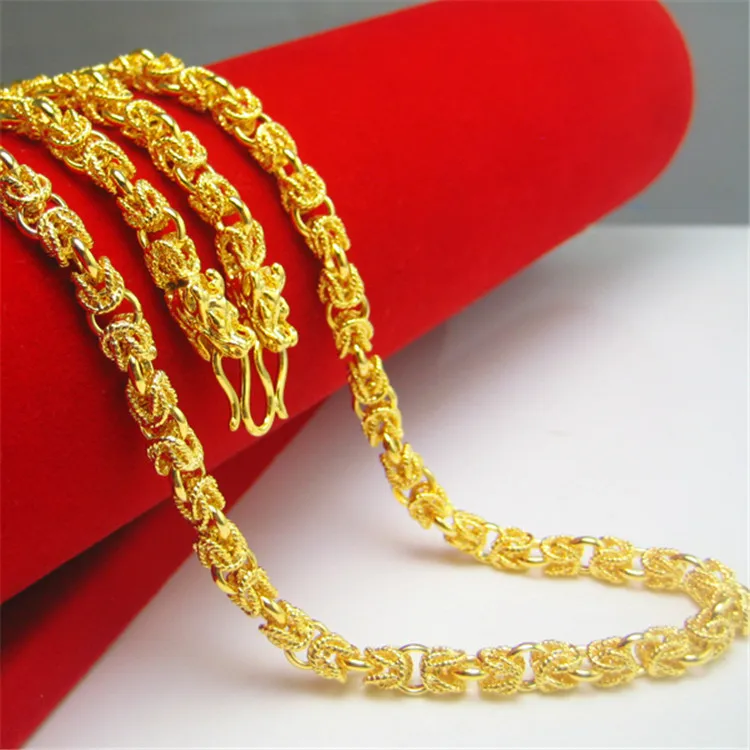 

Gold Plated Double Faucet Necklace Brass Gold Plated Bead Necklace Men And Women Jewelry