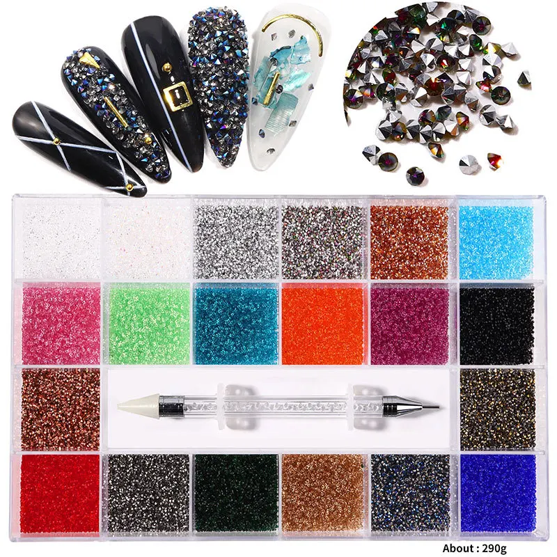 

2021 Crystal White Rainbow Nail Art Mix Shape Fancy Shaped In Box Nail Rhinestone Art Decoration Rhinestone, As show