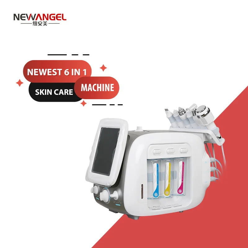 

Aesthetics 6 in 1 oxygen water rf face lifting dermabrasion rf spa facial machine/microdermabrasion machine, White