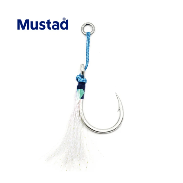 

Mustad hoodlum J-ASSIST5 hard bait high carbon steel accessaries sea single jig fishing hooks mustad, Metallic