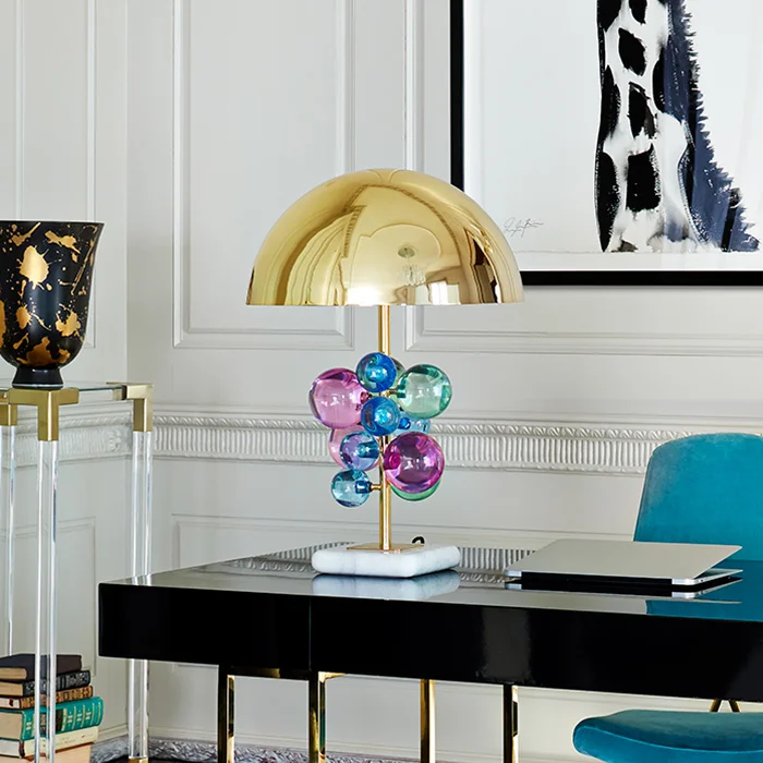 
Reharry stylist model high grade postmodern dazzling bedroom bar table lamp crystal ball Desk table lamp 