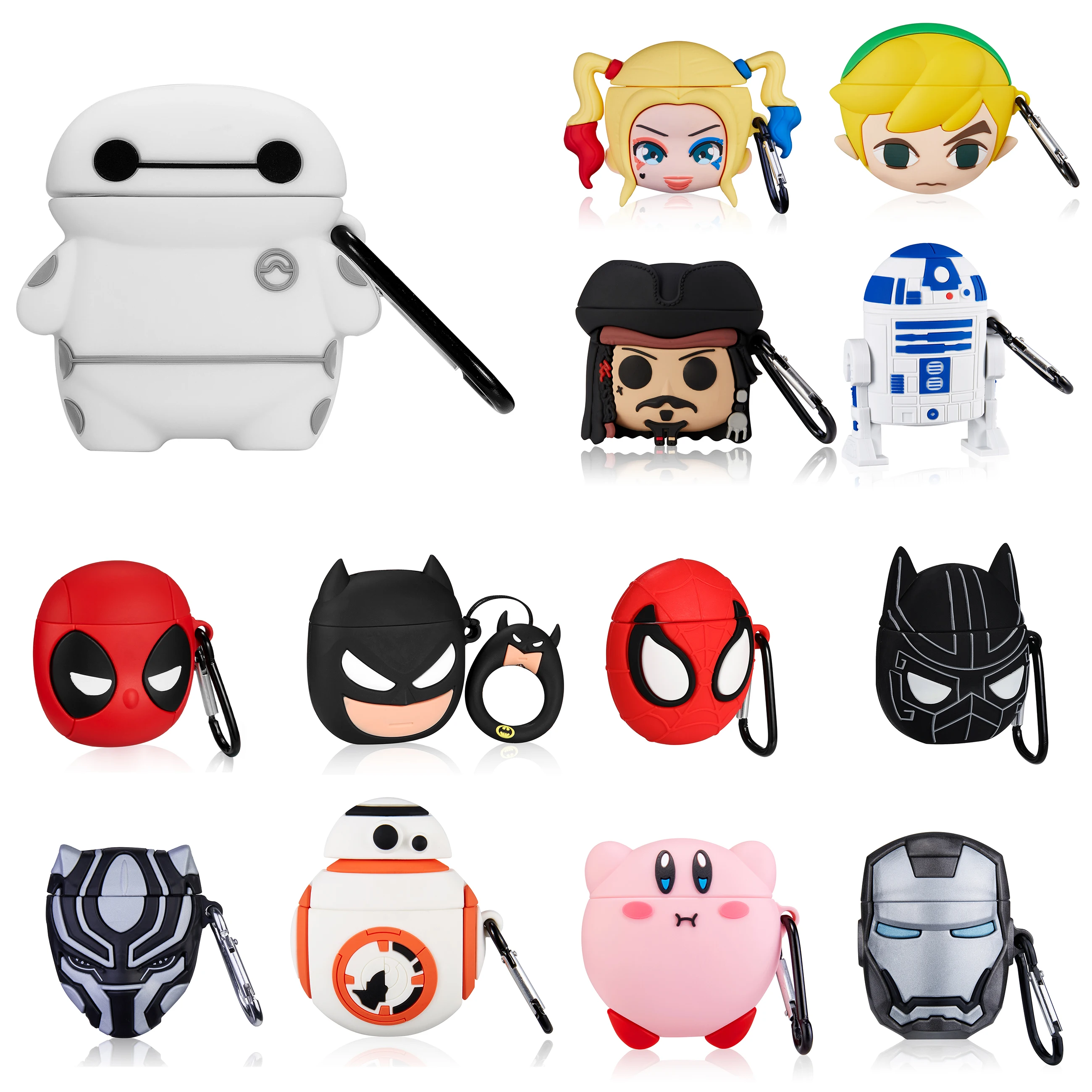 

Gemfits Cute Silicone Case for Apple airpod 1/2 Cases, Designers 3D Earphone Panther for Kirby Spiderman Cover for Airpods, Multiple colors