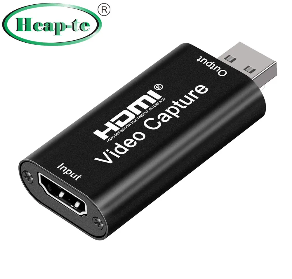 

HDMI Video Capture Full HD 1080p USB 2.0 Record via DSLR Camcorder Action Cam for Video Gaming Streaming Live Broadcasting, Black