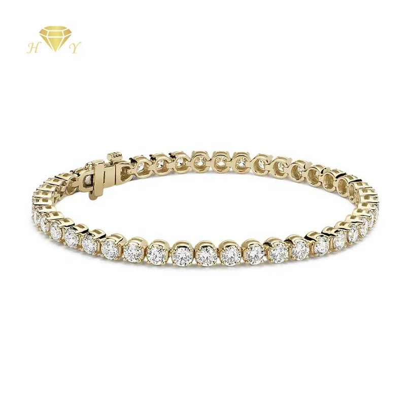 

18k Gold 3mm Lab Loose Diamond Tennis Bracelet