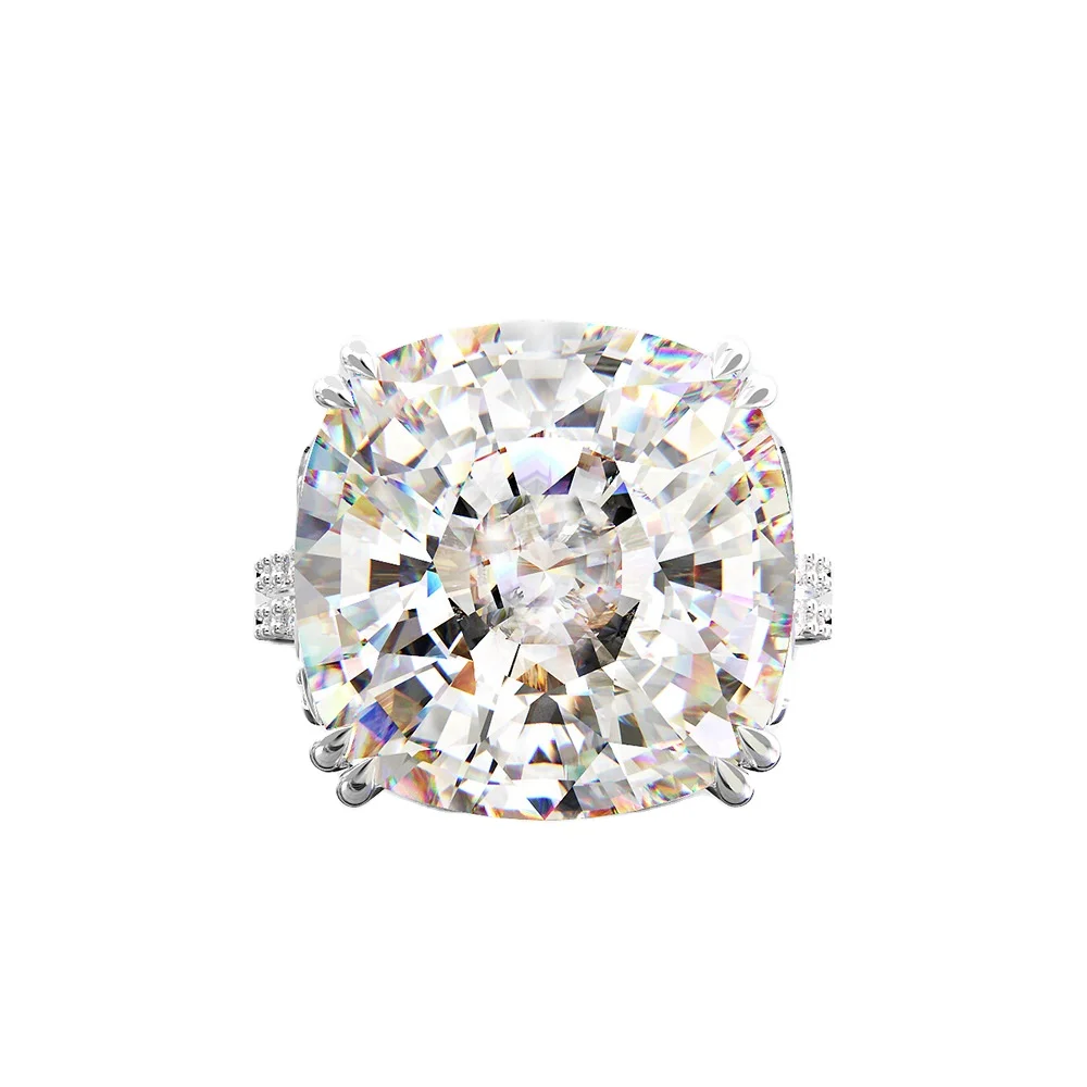 

Mujing Jewelry Explosion Style Simple Fat Square 14X14 Atmospheric 21.5 Carat S925 Sterling Silver Ring
