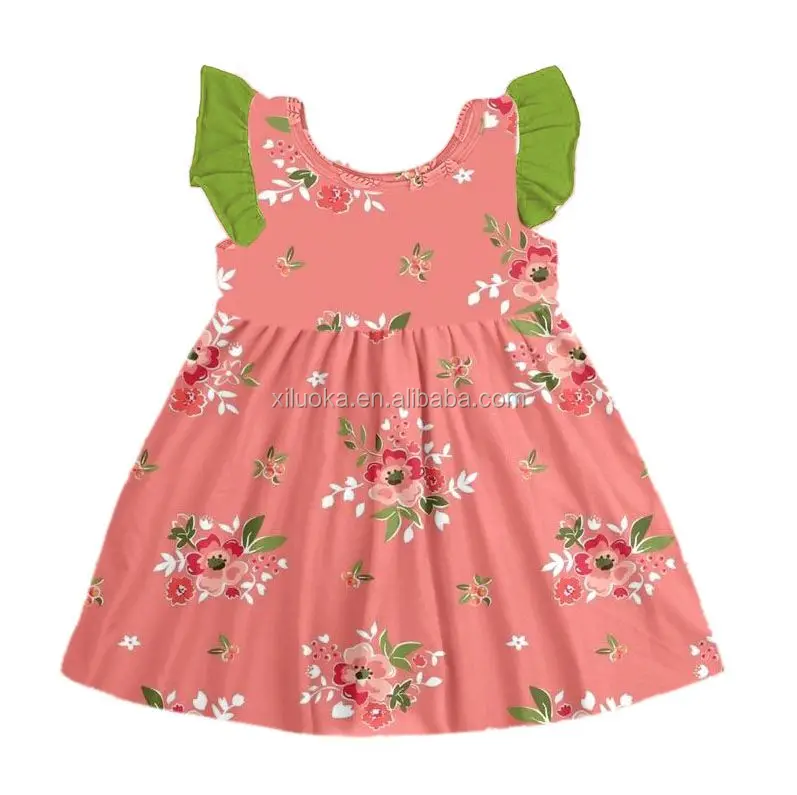 

2020 Latest Design Kids Fashion Clothing Boutique Baby Girl Floral Dresses, Picture