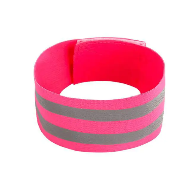 
factory wholesale safety in night double strips elastic high reflective running armband runner walker cycling cycle wristband 