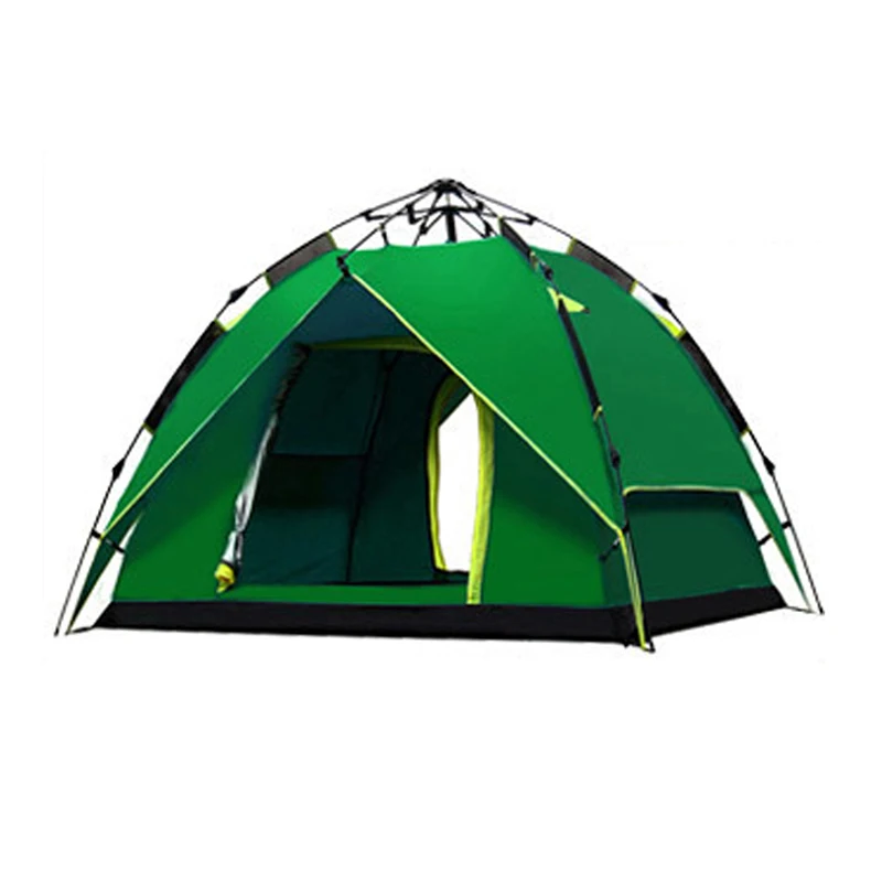 

Straight support four-person double-decker tent for adults and children