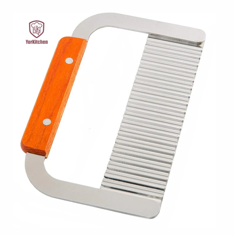 

Amazon Hot Sale Crinkle Slicer Vegetable Wavy Cutter Wooden Handle Wave Cutter