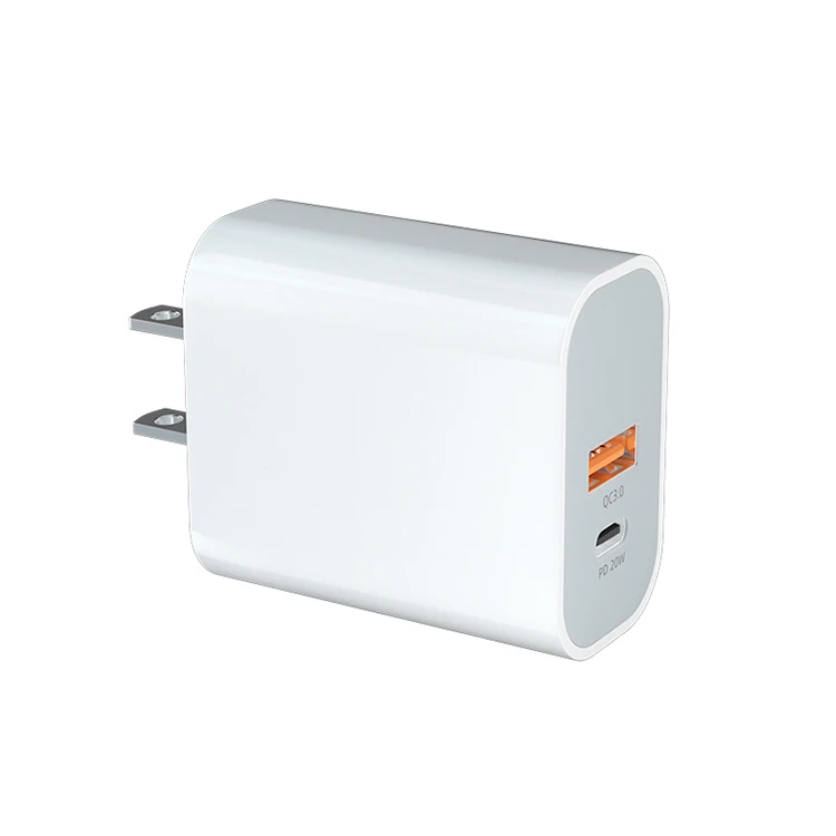 

new products CE FC dual ports type c 20w fast pd portable wall charger, Customized color