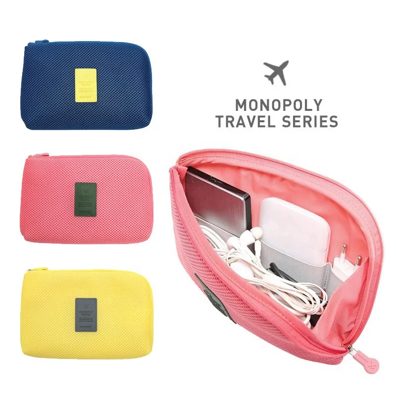 

Digital Usb Storage Pouch Cable Organizer Bag Promotion Quality Travel Eco-friendly Polyester Womens Fashion Unisex Zipper