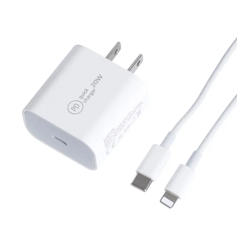 

US/EU Chargeur Usb-C Pd 20W 18W Chargers And Cable Mobile Phone Fast Wall Charger US/EU Chargeur For I phone 11 12