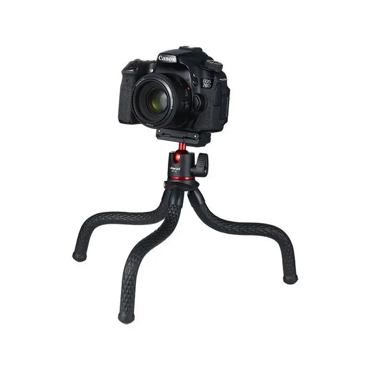 

Ulanzi MT-11 Flexible Octopus Tripod for DSLR Smartphone 2 in 1 Tripod Extend 1/4'' Screw for Magic Arm Led Video Light, Black/red