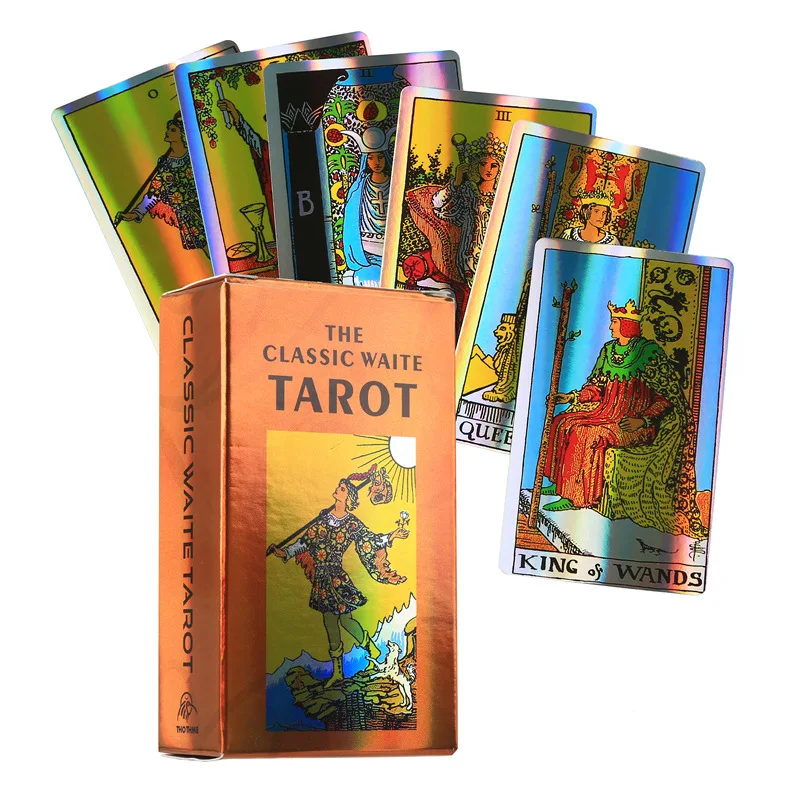 

Holographic Tarot Laser Knight Tarot Flash Card Classic Tarot English Amazon Spot