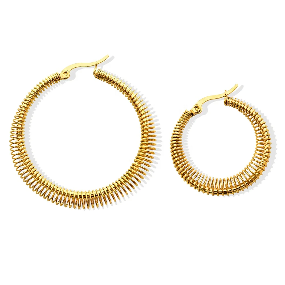 

Hot Sale Spring Wire Titanium Steel Gold Plated Earrings