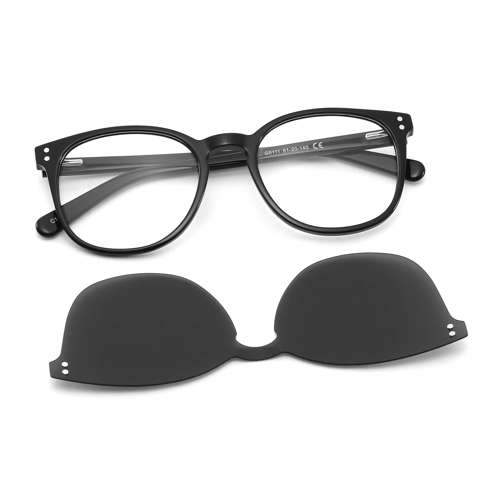 

Vintage famous brand Optical frames custom High quality acetate frame Magnetic clip on blue blocking sunglasses Polarized