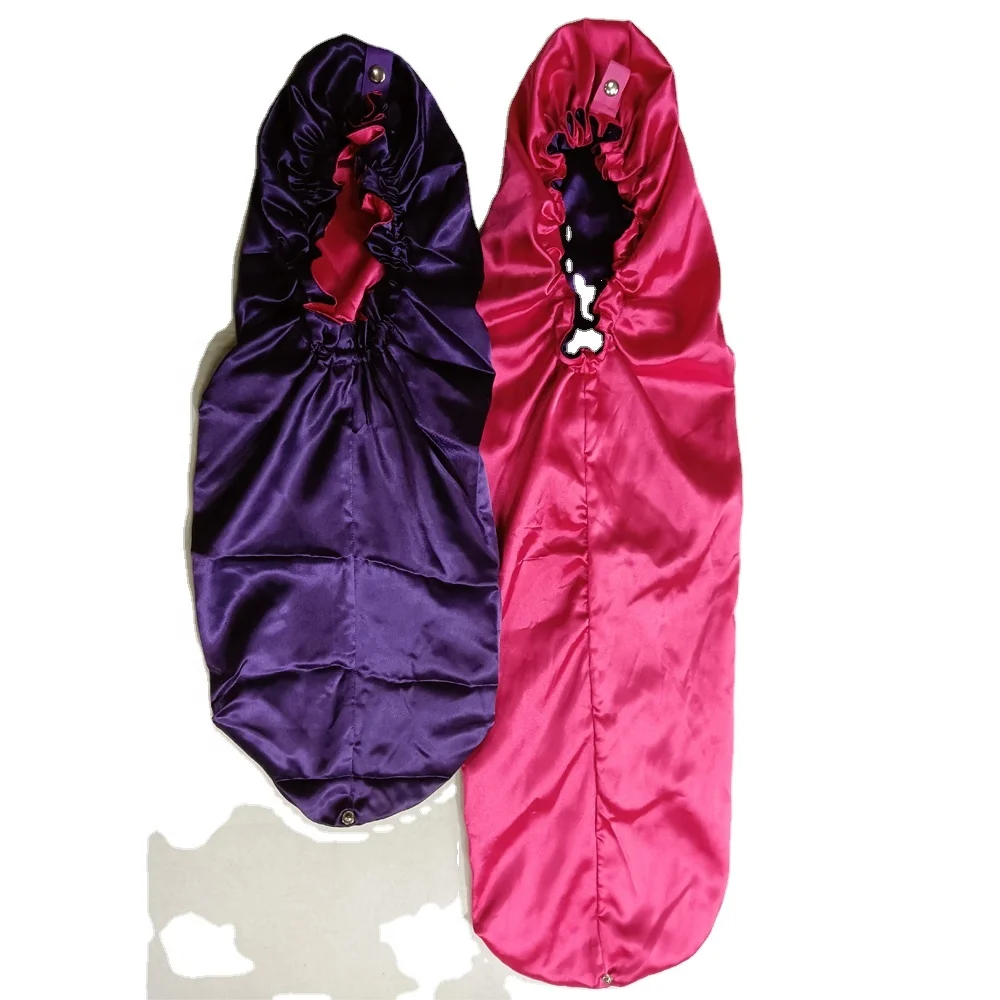 

Wholesale Oversize Women Satin Double Layers Slap Clasped Sleep Cap Long Braids Bonnets, Customized