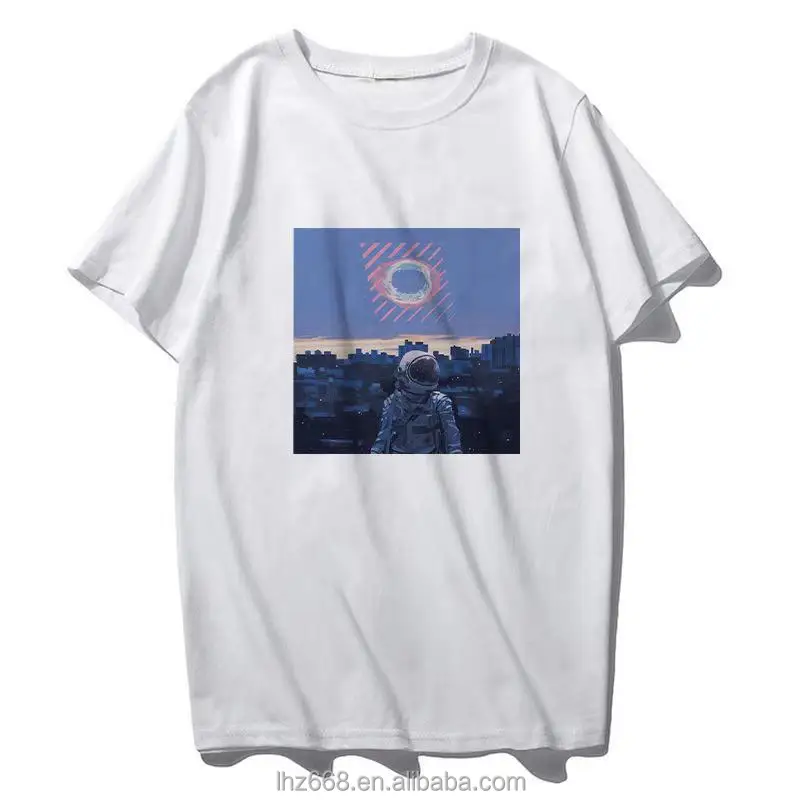 

2021 Fashion Short Sleeve Printing Knitted Cotton Casual T-shirt for Women, Mixed colors