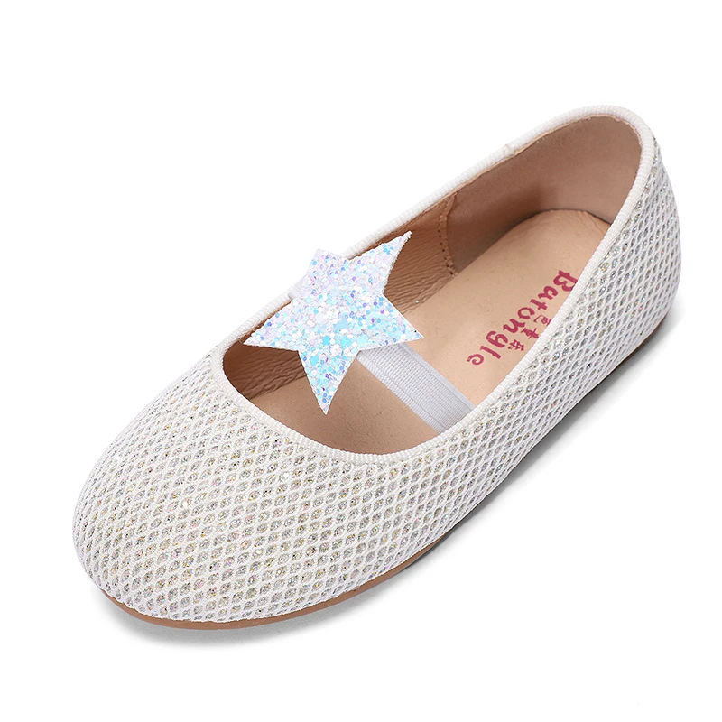 

Summer girls' shoes mesh cloth princess shoes Korean version Pentagram flower soft bottom breathable children's casual shoes, Black