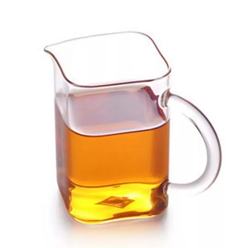 

Square Transparent Heat-resistant High Borosilicate Glass cup with Handle