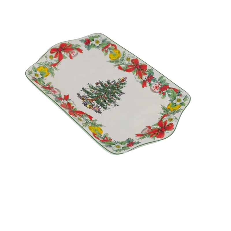 

China wholesale High Quality Protection Christmas Bread Plate Serving Tray12 inch Merry Christmas Plate Charcuterie Plate., Print