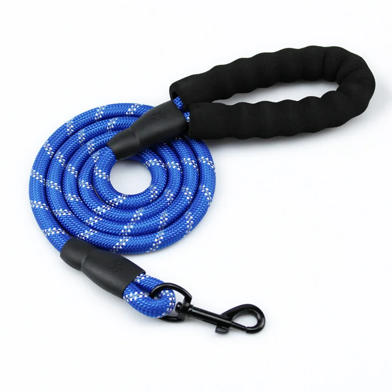 

Durable Braided Nylon Reflective Round Rope waterproof climbing Soft Handle Pet Outdoor dog leashes, Red/blue/black