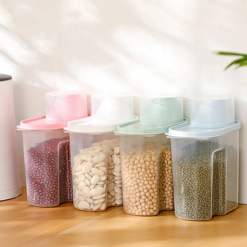

kitchen organizer space saver large storage box plastic food container with lid, Pink, blue, green