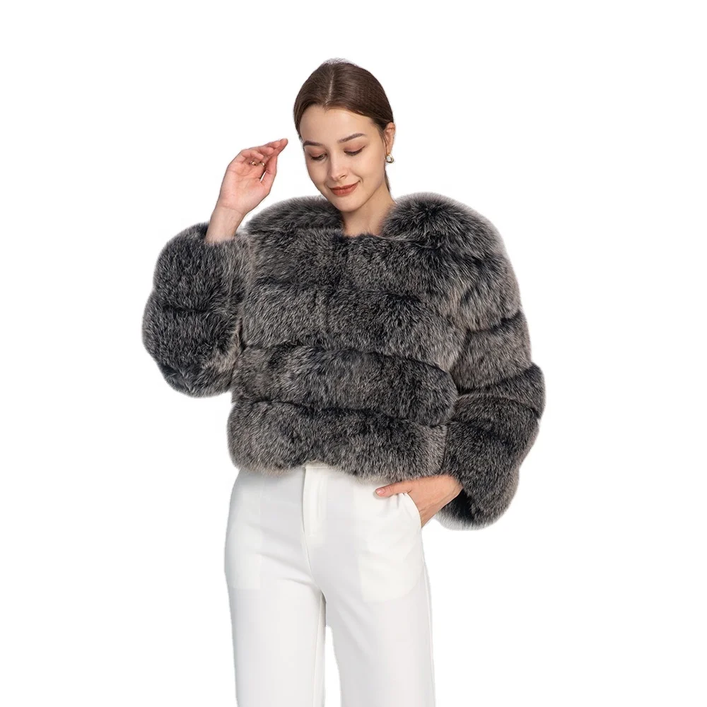 

Jancoco Sustainable Fashion Luxury Fur Jacket Winter Women Fox Fur Coat, Customized color