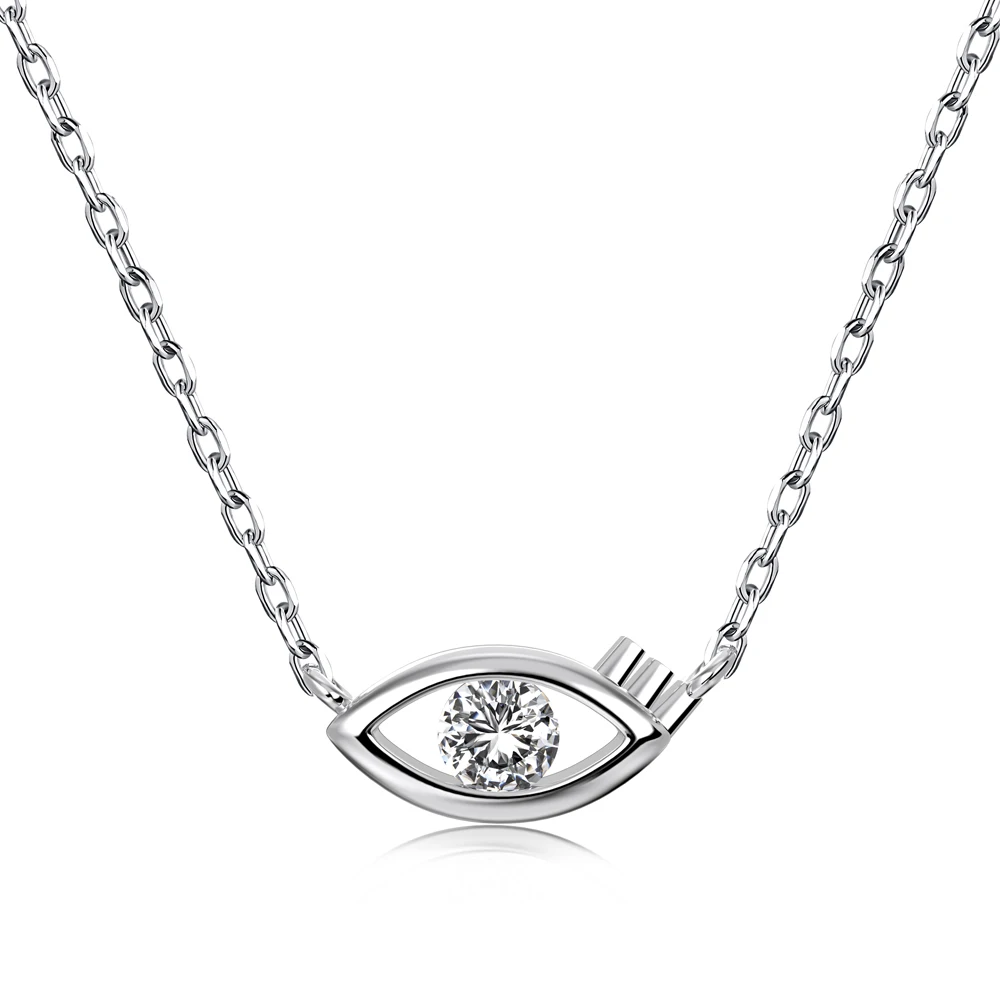 Dylam New Trendy 18K Gold Plated Jewelry S925 Sterling Silver Devil Eyes Pendant Necklace Cz Cubic Zirconia Necklaces for Women