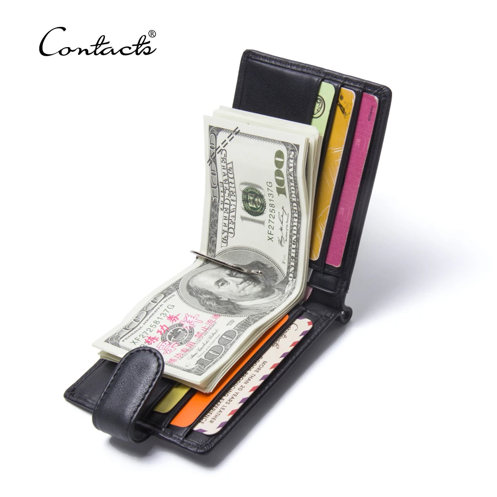 

drop ship contact's factory wholesale vintage back zipper coin pocket genuine leather men credit card holder money clip, Black or coffee