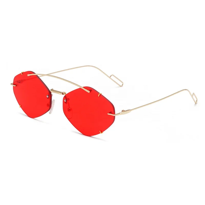 

Custom Your Logo Rimless Fashion Metal Diamond Sunglasses Wholesale
