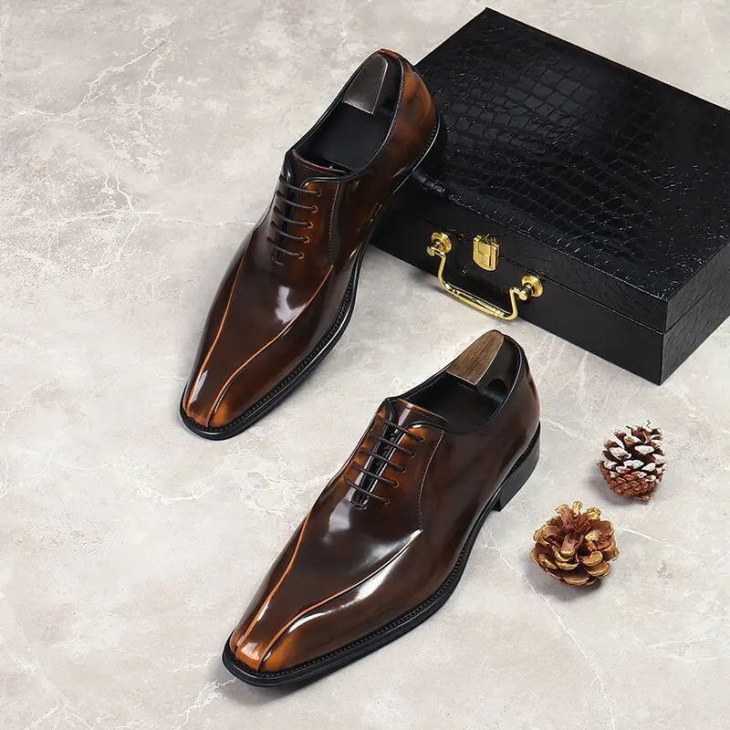 

Fashion Designer Business Men Oxford Shoes Leather Italian Handmade Formal Footwear Men's Dress Shoes