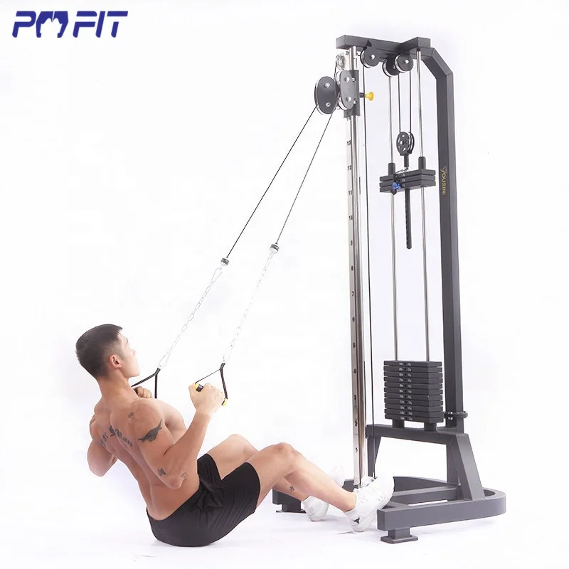 

Wall mount dual pulley gym machine system squat rack cable station muti function lat pull down machine, Optional