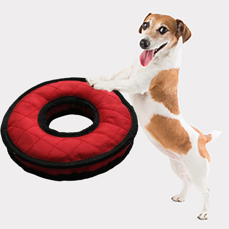 

Indestructible Dog Chew Toys Tough Squeaky Toy Circle Pets Products Stuffing Invincible Squeaker Customize Toy