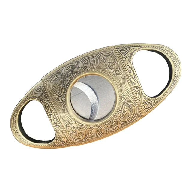 

High Quality Customized Logo Metal Portable Cigar Cutter, Gold black
